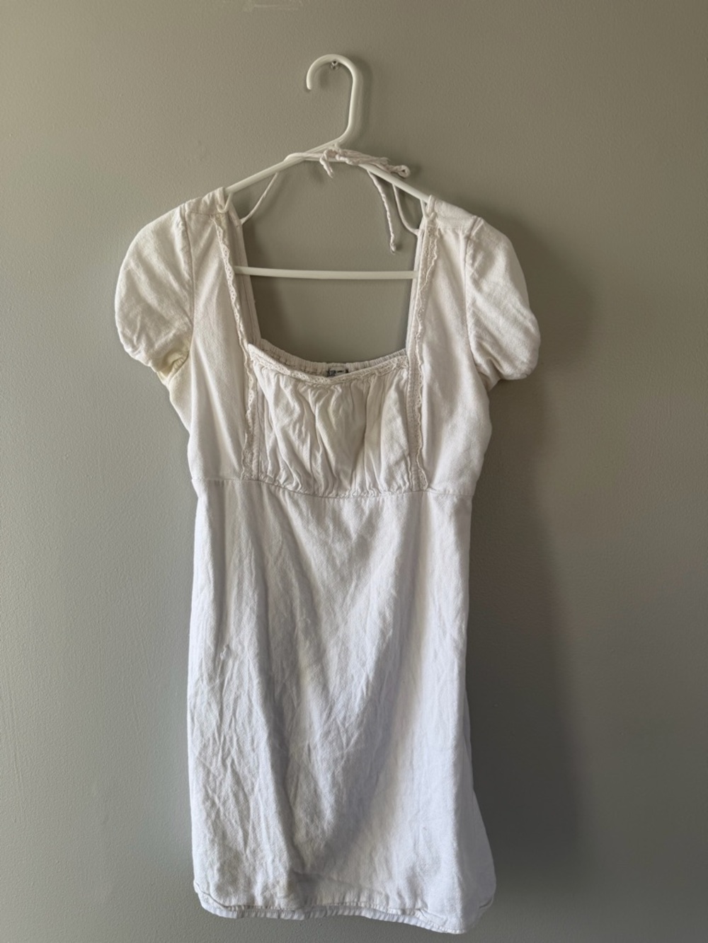 White Hollister Lace Detail Mini Dress